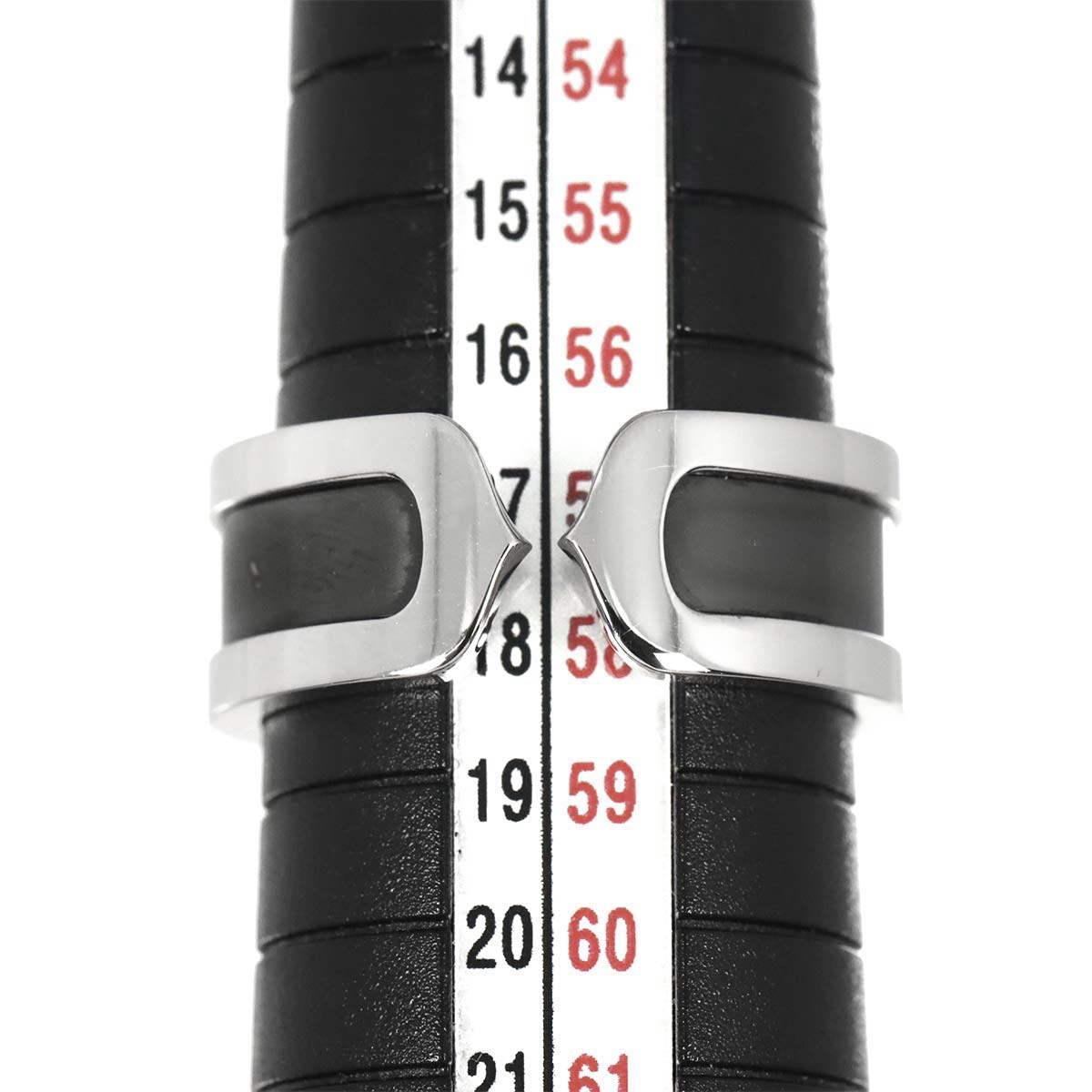 C2 2C Black lacquer Ring 18K White Gold 750 size58 7.75-8(US)