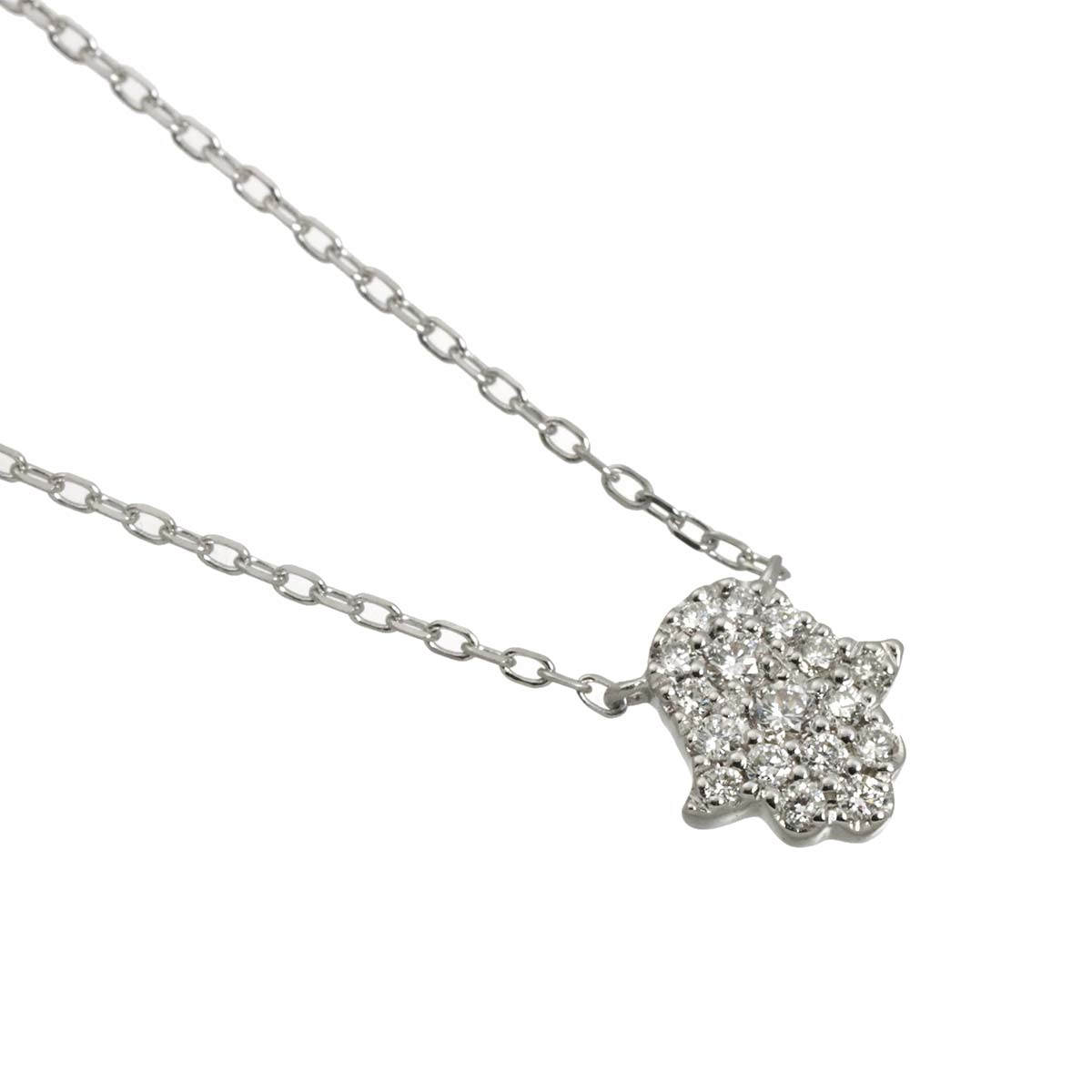 Diamond 0.07ct Necklace 18K WG White Gold 750
