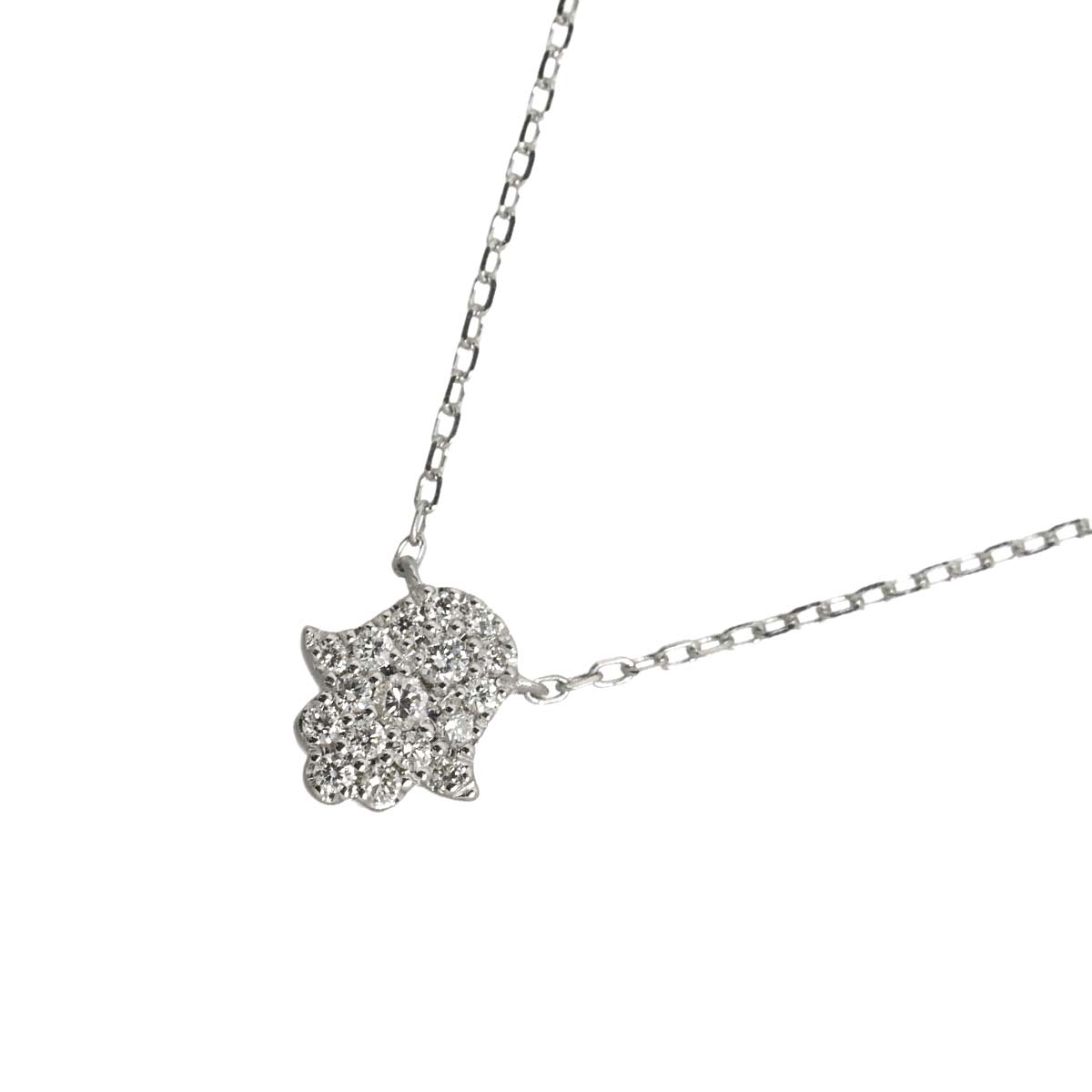 Diamond 0.07ct Necklace 18K WG White Gold 750