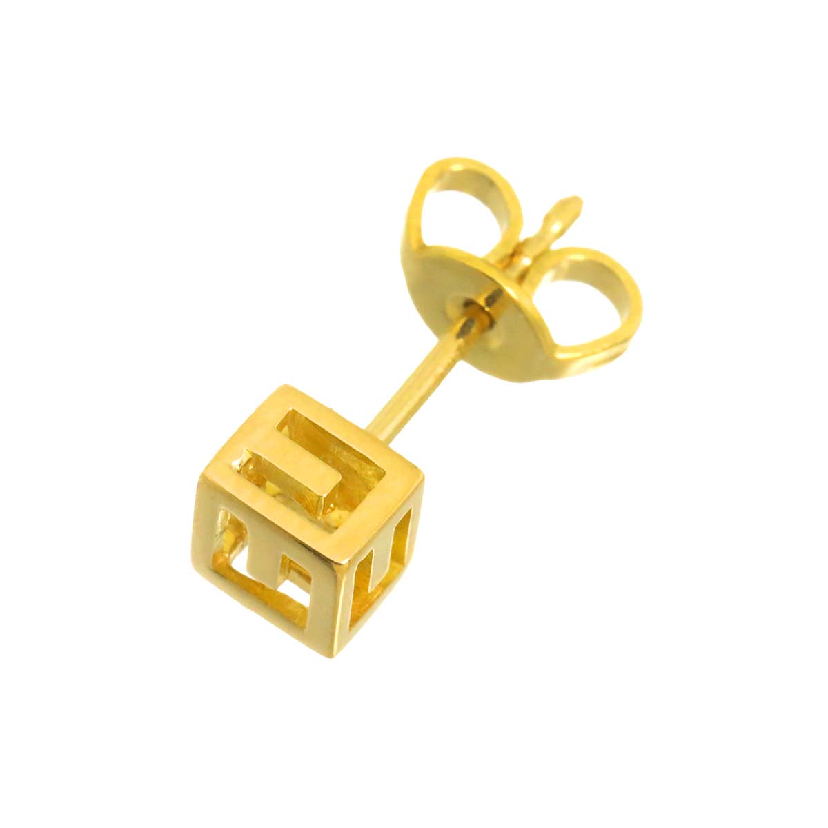 GCube Earring Pierced 18K YG 750 One Piece only