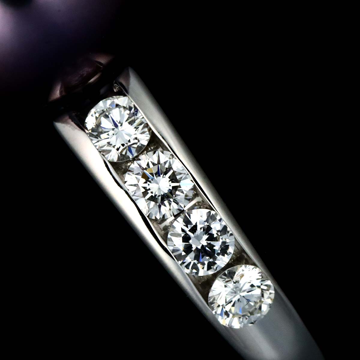 BlackPearl 10.2mm Diamond Ring 18KWG 5.75-6(US)