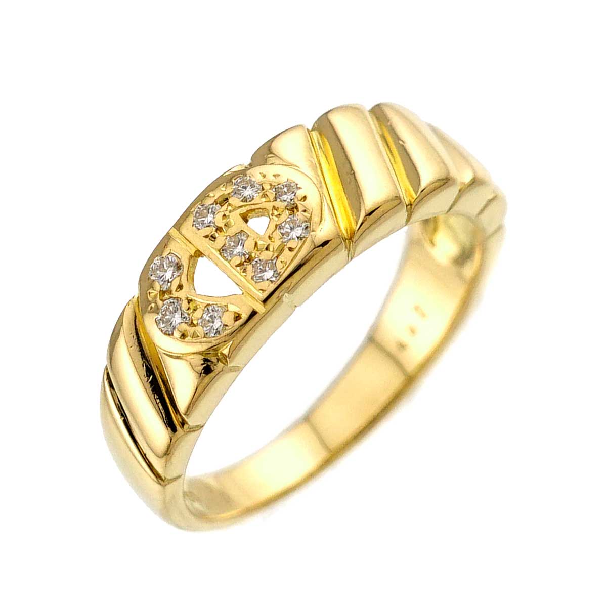 Diamond Ring 18K YG 750 size5-5.25(US)