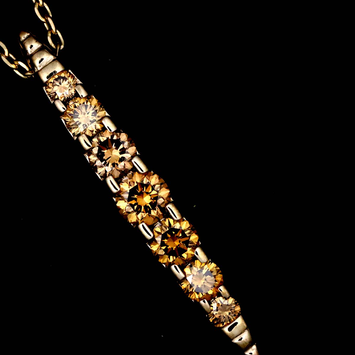 Diamond 0.50ct Necklace 18K Brown Gold 750