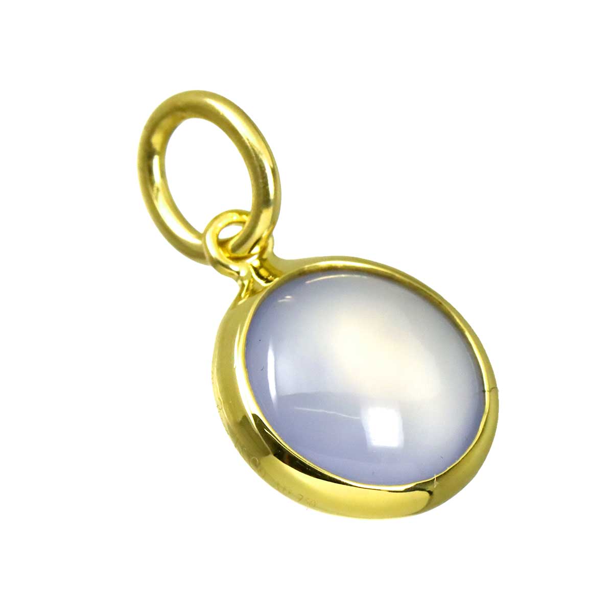 Chalcedony Pendant Top 18K Yellow Gold 750