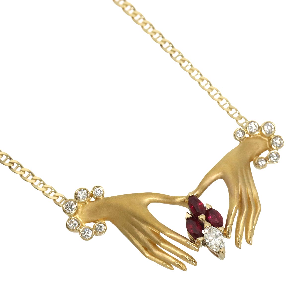 Ruby Diamond Necklace 18K YG 750