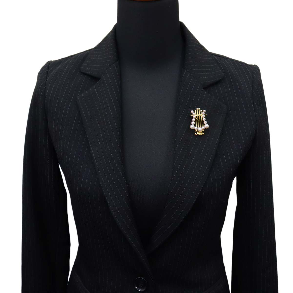 Akoya pearl 6.2-3.6mm Diamond Brooch 18K Yellow Gold 750