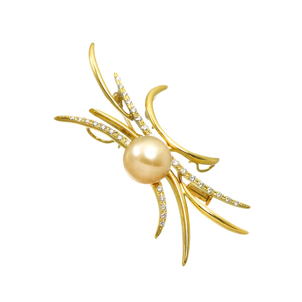 South Sea pearl 11.8mm Diamond 0.70ct Brooch 18K YG