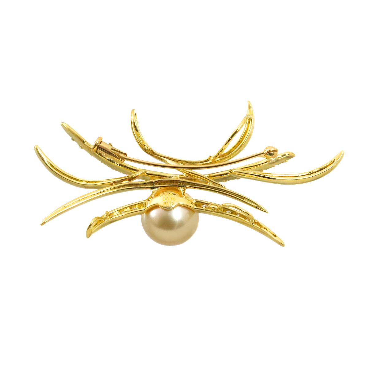 South Sea pearl 11.8mm Diamond 0.70ct Brooch 18K YG