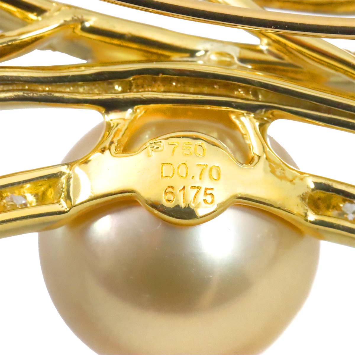 South Sea pearl 11.8mm Diamond 0.70ct Brooch 18K YG