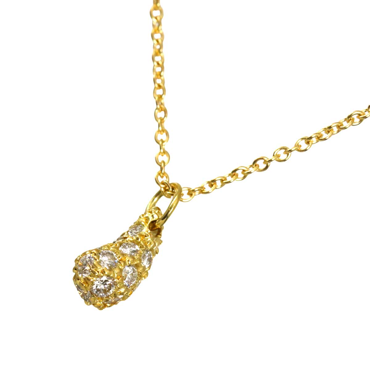 Teardrop Dimaond Necklace 18K Yellow Gold 750