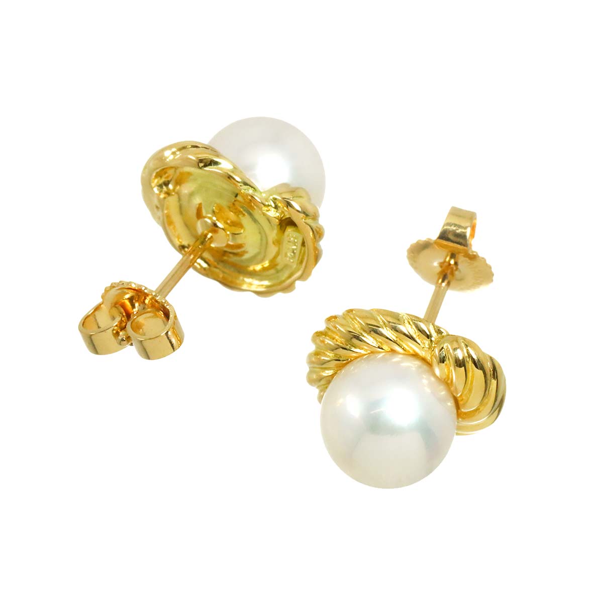 Akoya Pearl Earrings Pierced 18K YG 750