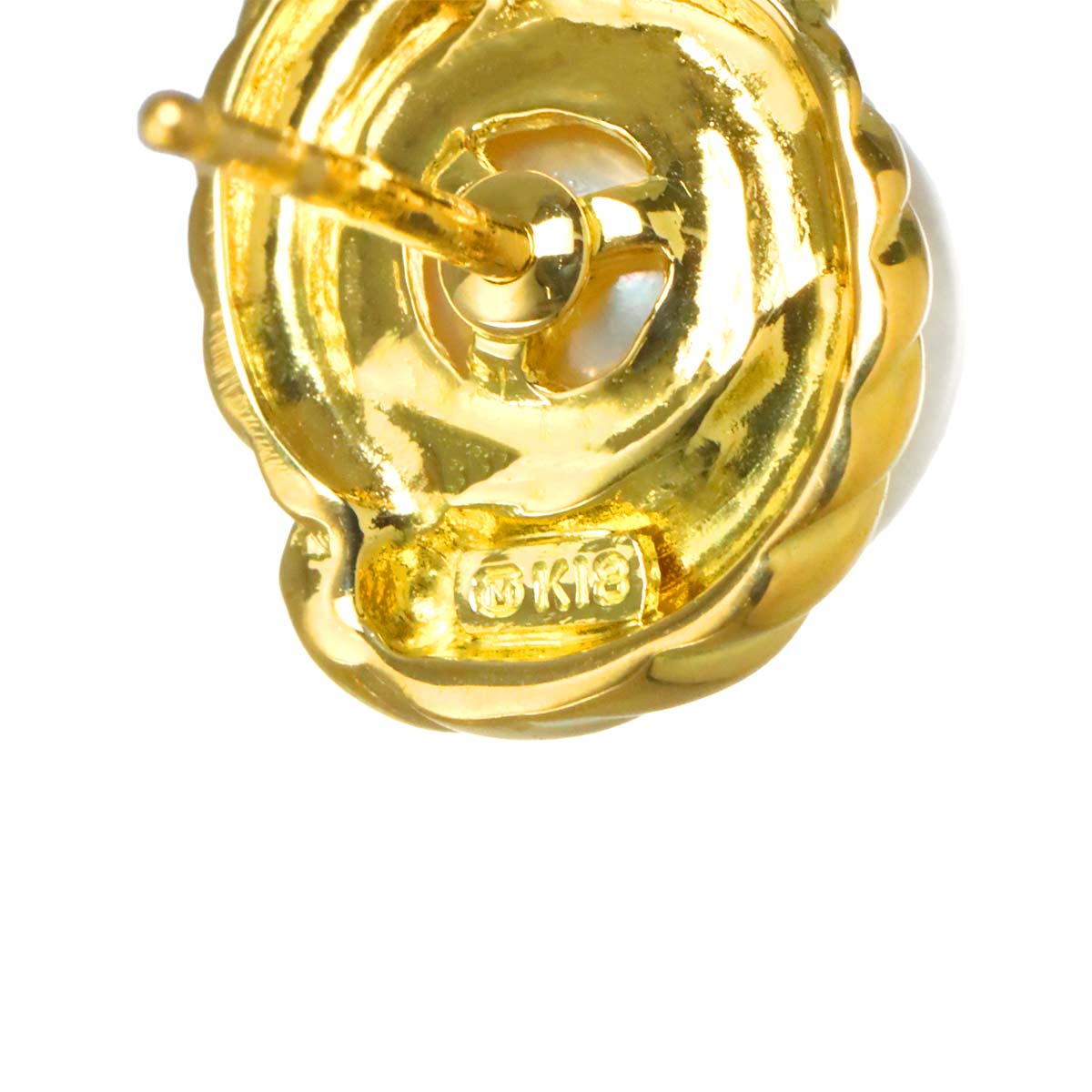 Akoya Pearl Earrings Pierced 18K YG 750
