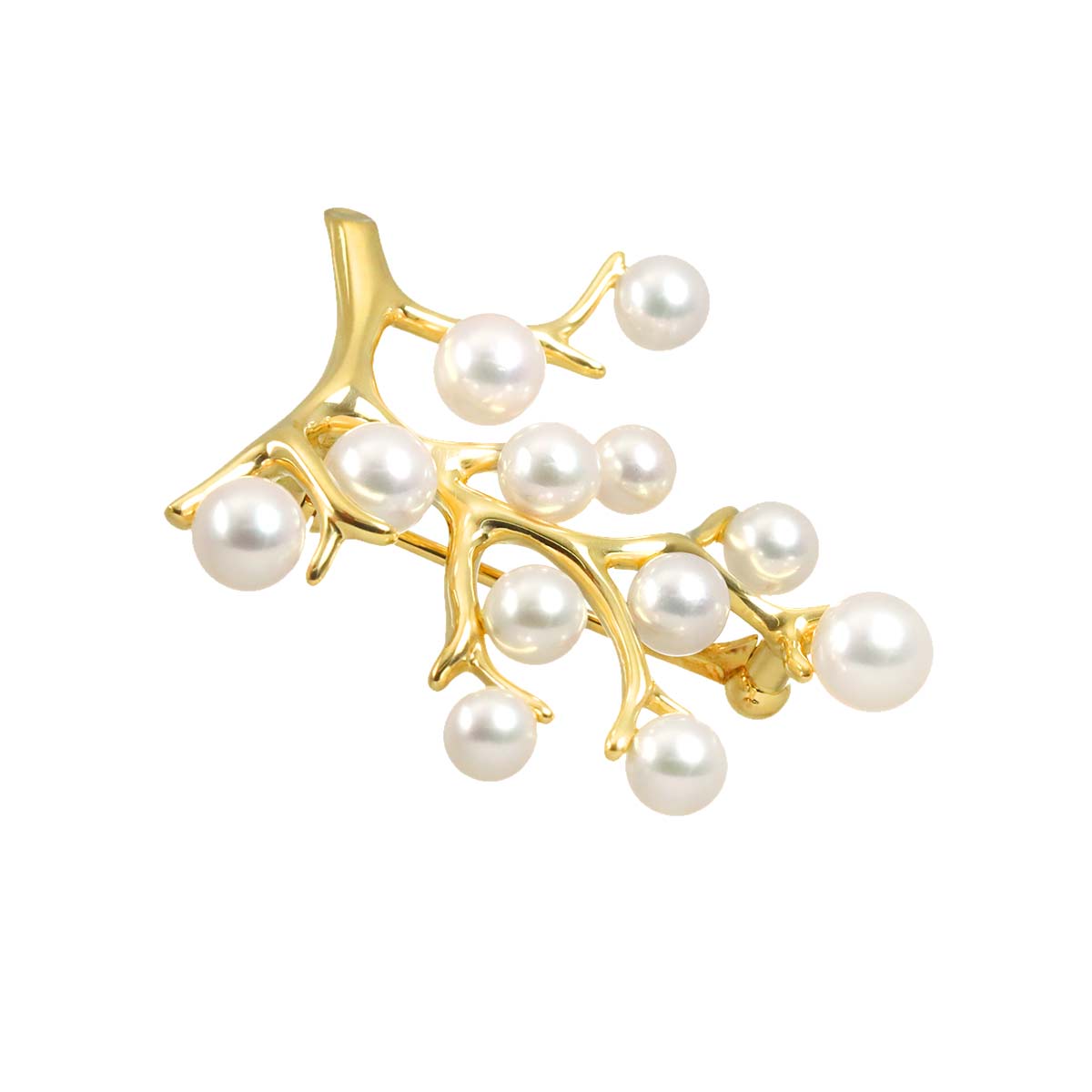 Akoya Pearl 5.1-3.9mm Brooch 18K YG 750
