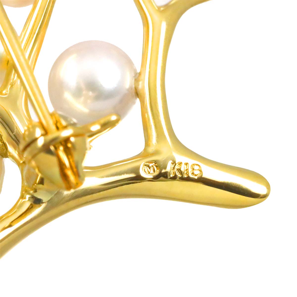 Akoya Pearl 5.1-3.9mm Brooch 18K YG 750