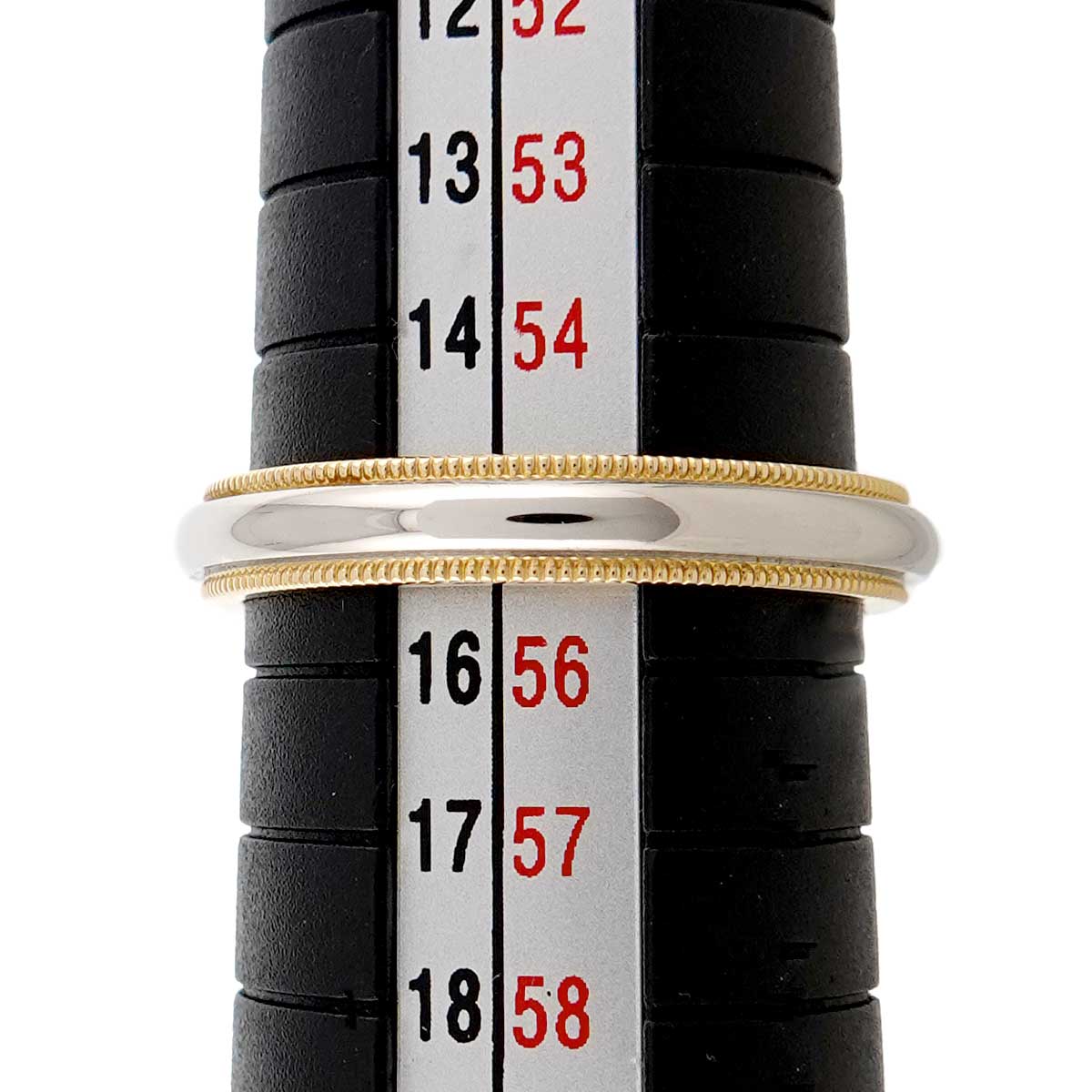Milgrain Band Ring 18K 750 YG Pt Platinum Size7.25(US)