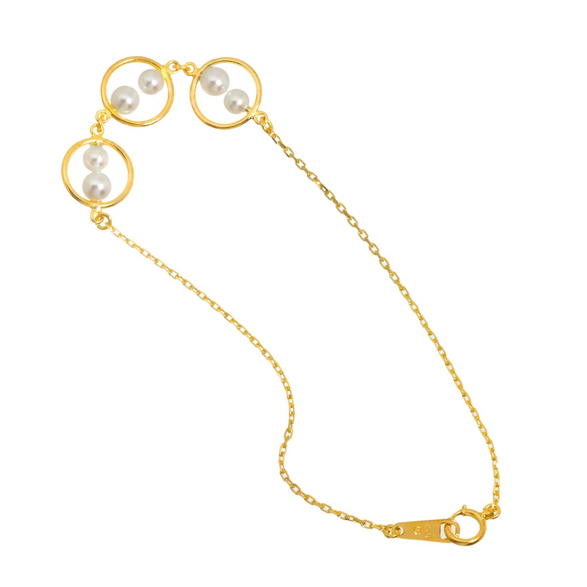 Akoya Pearl 4.0-3.5mm Bracelet 18K YG 750