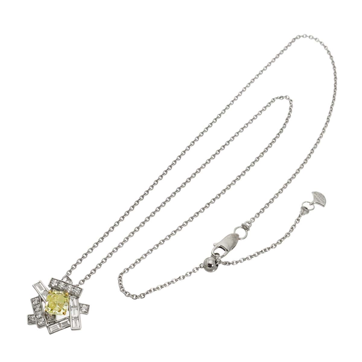 Diamond 1.01ct FY/VVS2 Necklace 18K WG YG 750
