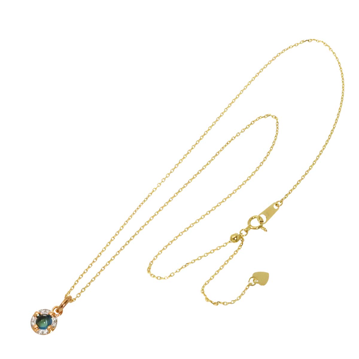 Blue Topaz Diamond Necklace 18K PG YG 750