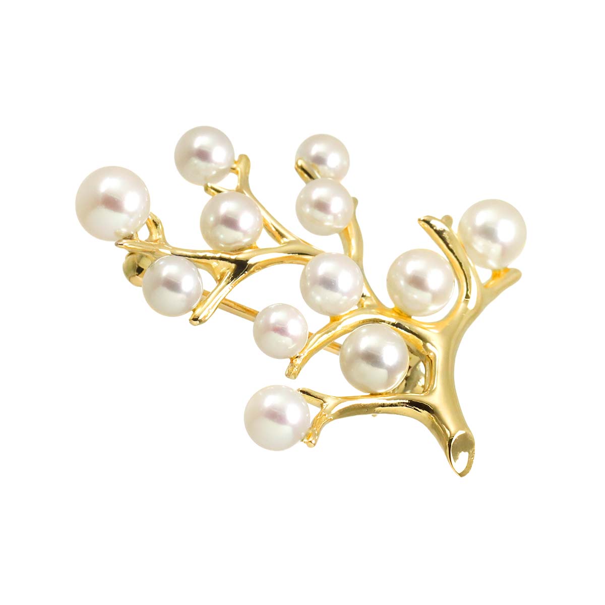 Akoya Pearl 5.5-4.2mm Brooch 14K YG 585