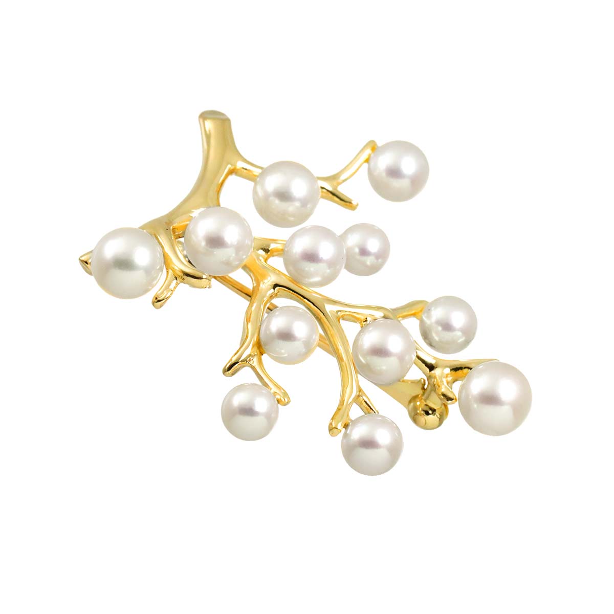 Akoya Pearl 5.5-4.2mm Brooch 14K YG 585