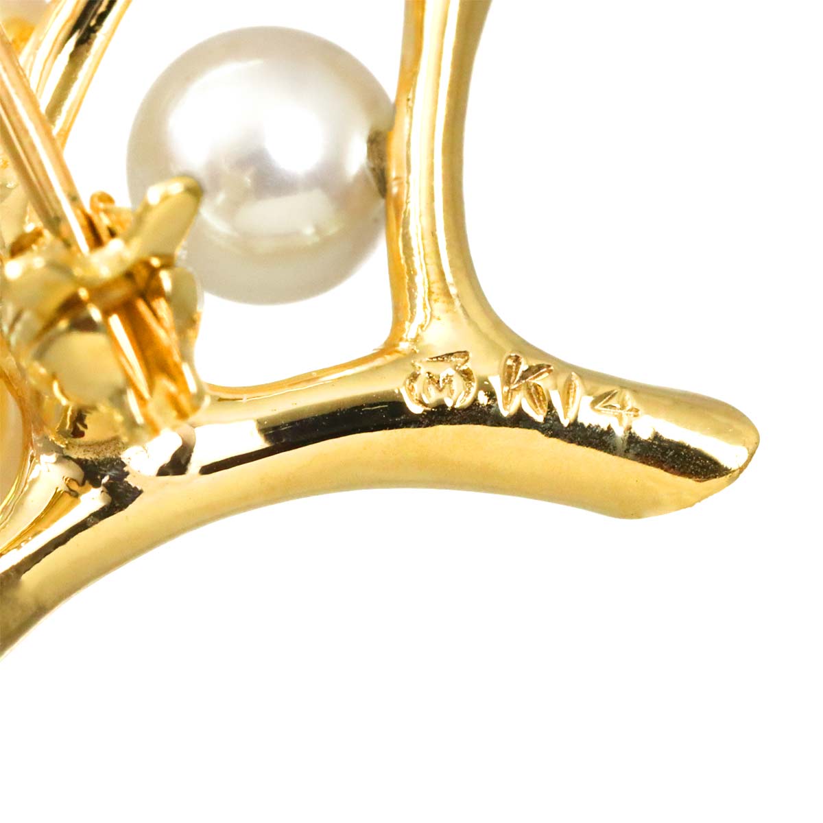 Akoya Pearl 5.5-4.2mm Brooch 14K YG 585