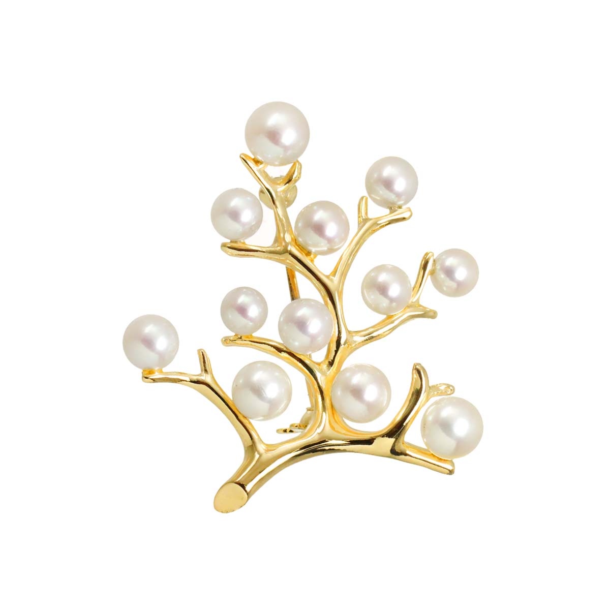 Akoya Pearl 5.5-4.2mm Brooch 14K YG 585