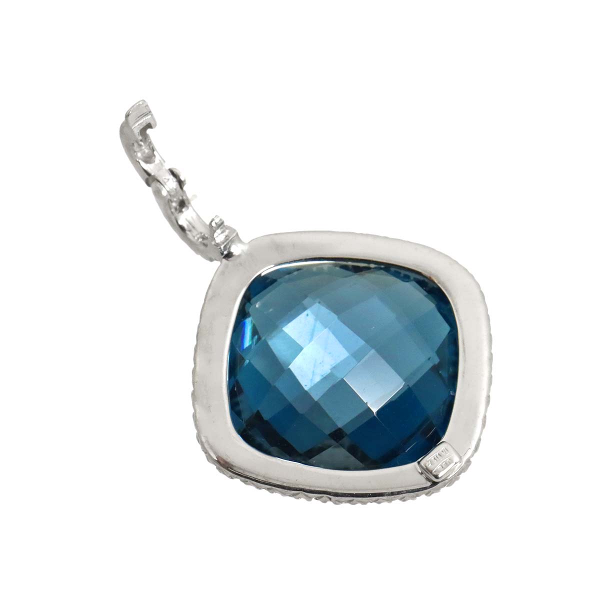 Topaz Diamond Necklace 18K White Gold 750