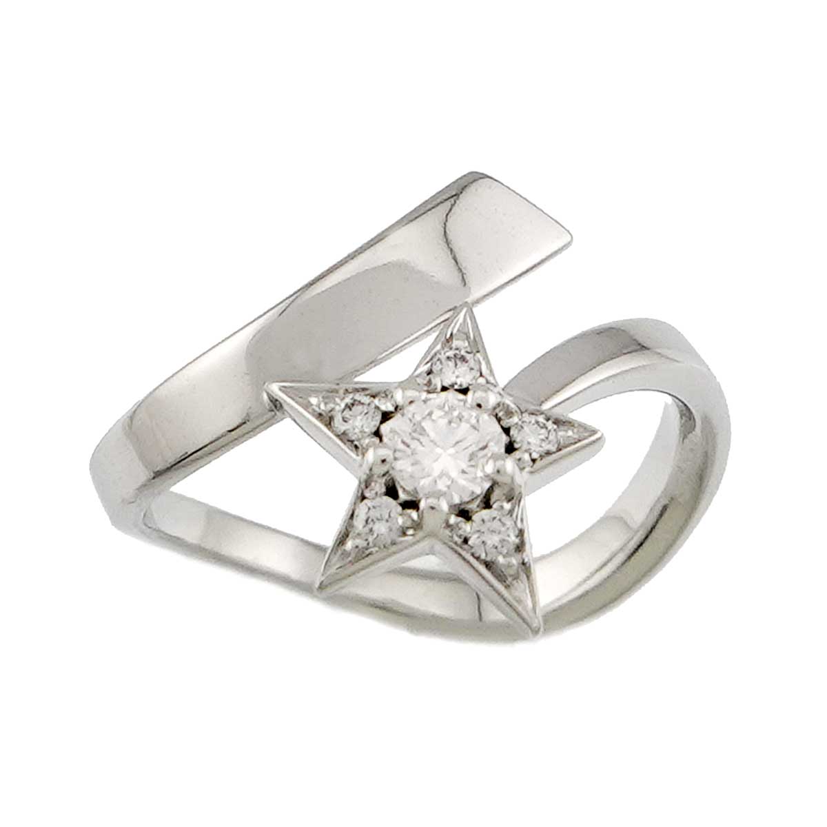 Comet Diamond Ring 18K White Gold 750 size49 4(US)
