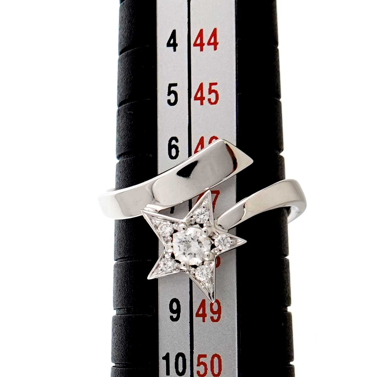 Comet Diamond Ring 18K White Gold 750 size49 4(US)