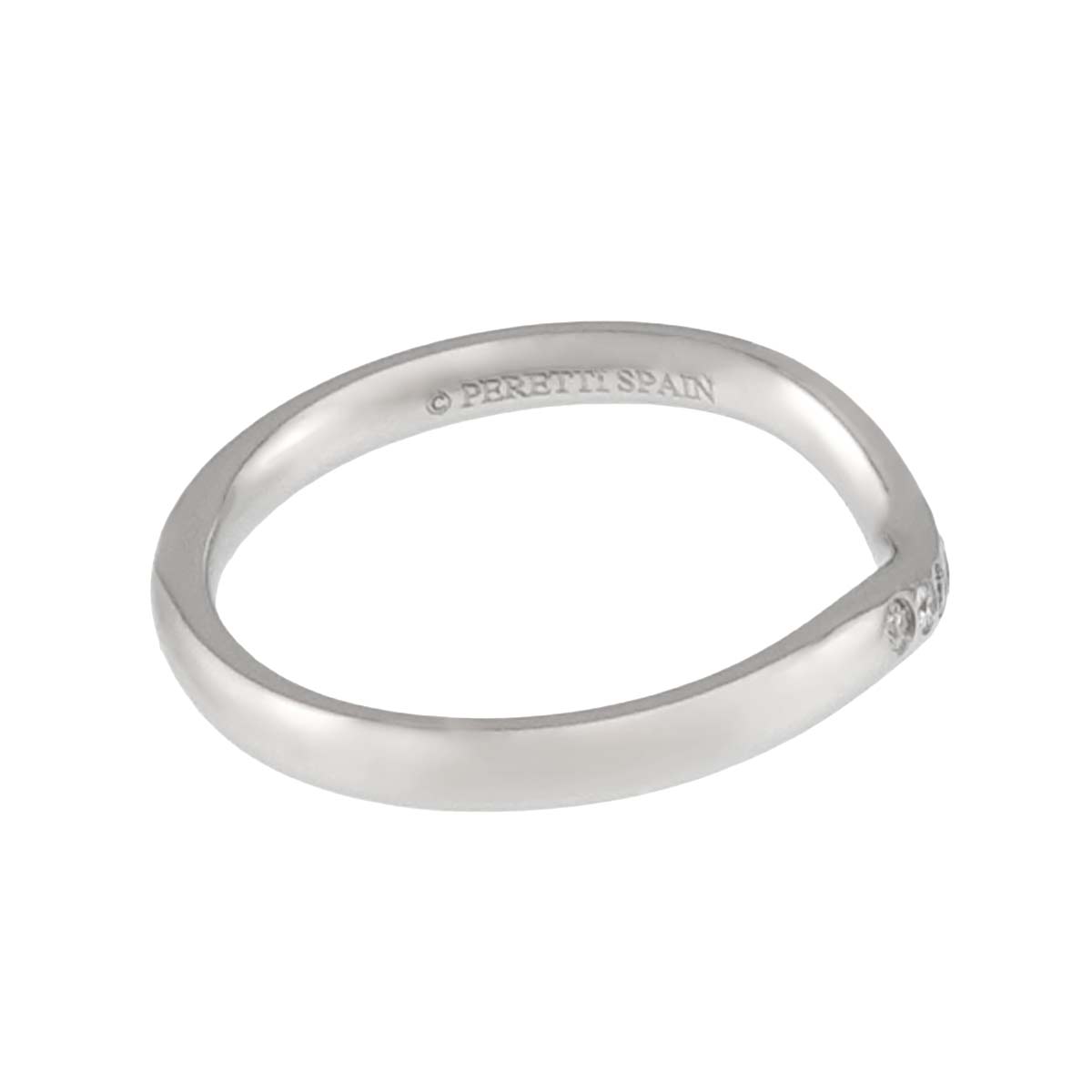 Curved Band Diamond Ring Platinum size4.5(US)