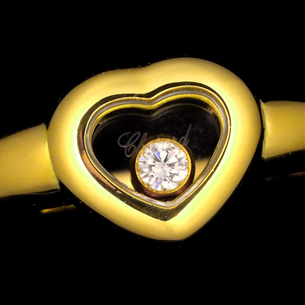 Happy Diamond Ring 18K YG 750 Size4-4.5(US)