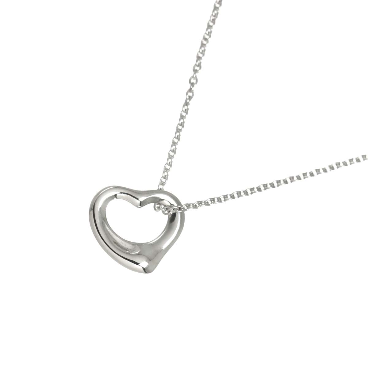 Open Heart Necklace Platinum