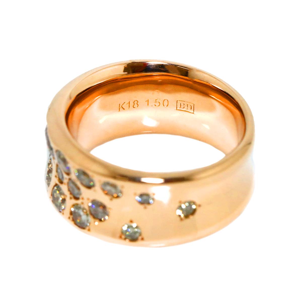 Diamond 1.50ct Ring 18K Pink Gold 750 size5-5.25(US)