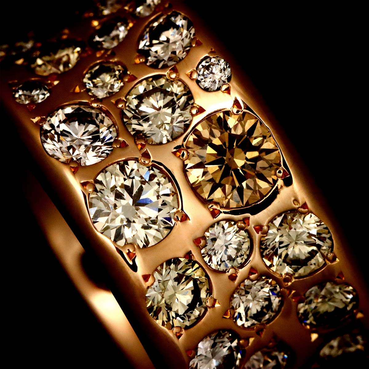 Diamond 1.50ct Ring 18K Pink Gold 750 size5-5.25(US)