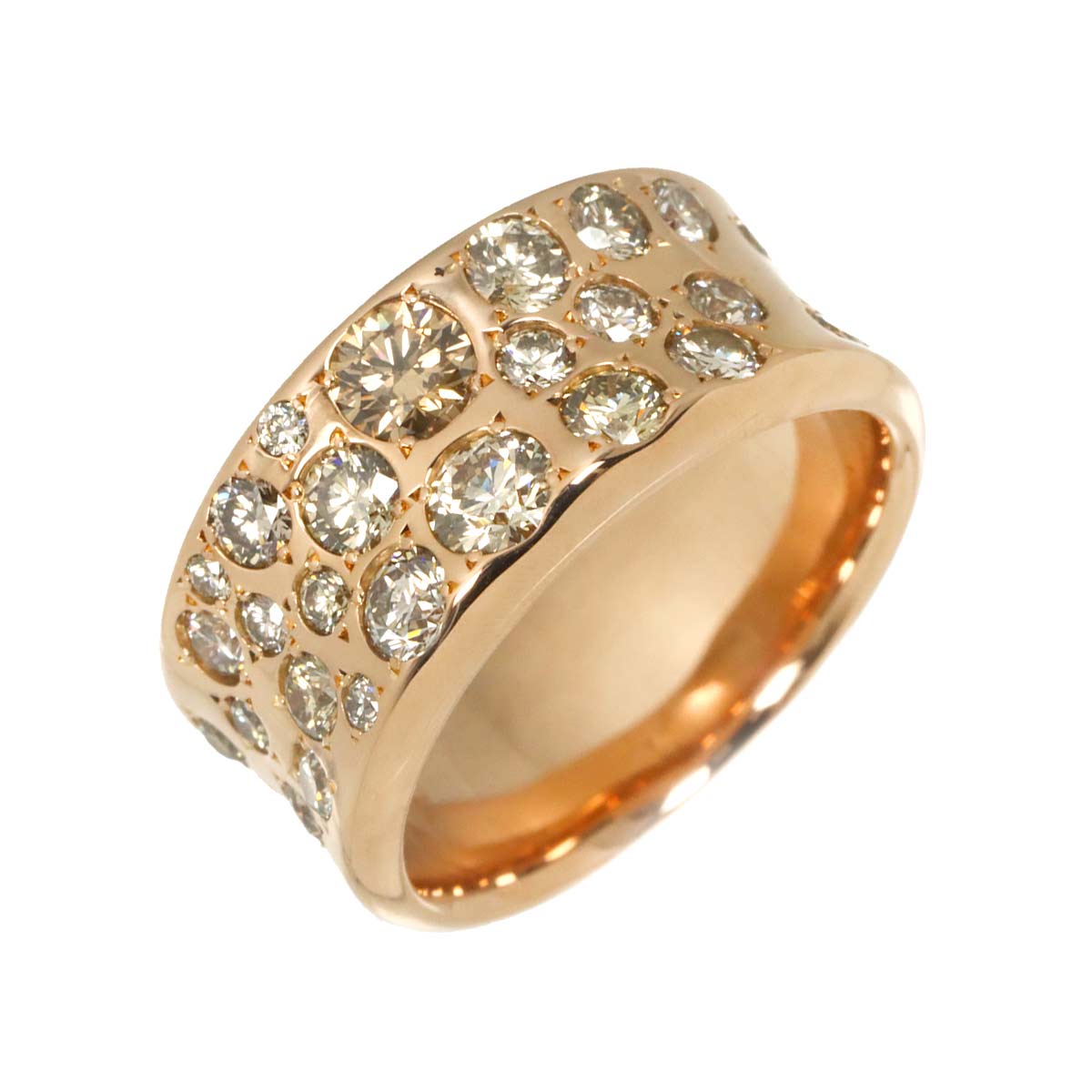 Diamond 1.50ct Ring 18K Pink Gold 750 size5-5.25(US)