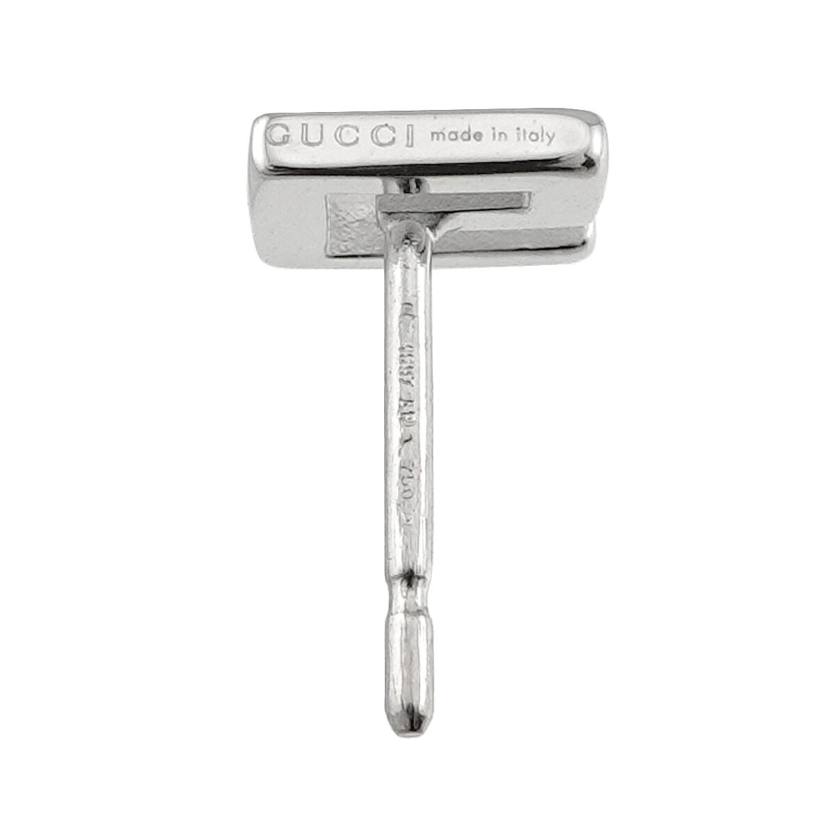 G Logo Earrings Pierced 18K White Gold 750