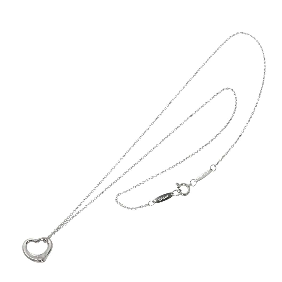 Open Heart Necklace Platinum
