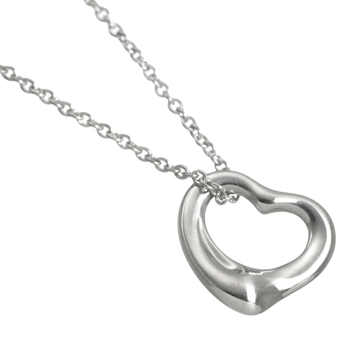 Open Heart Necklace Platinum