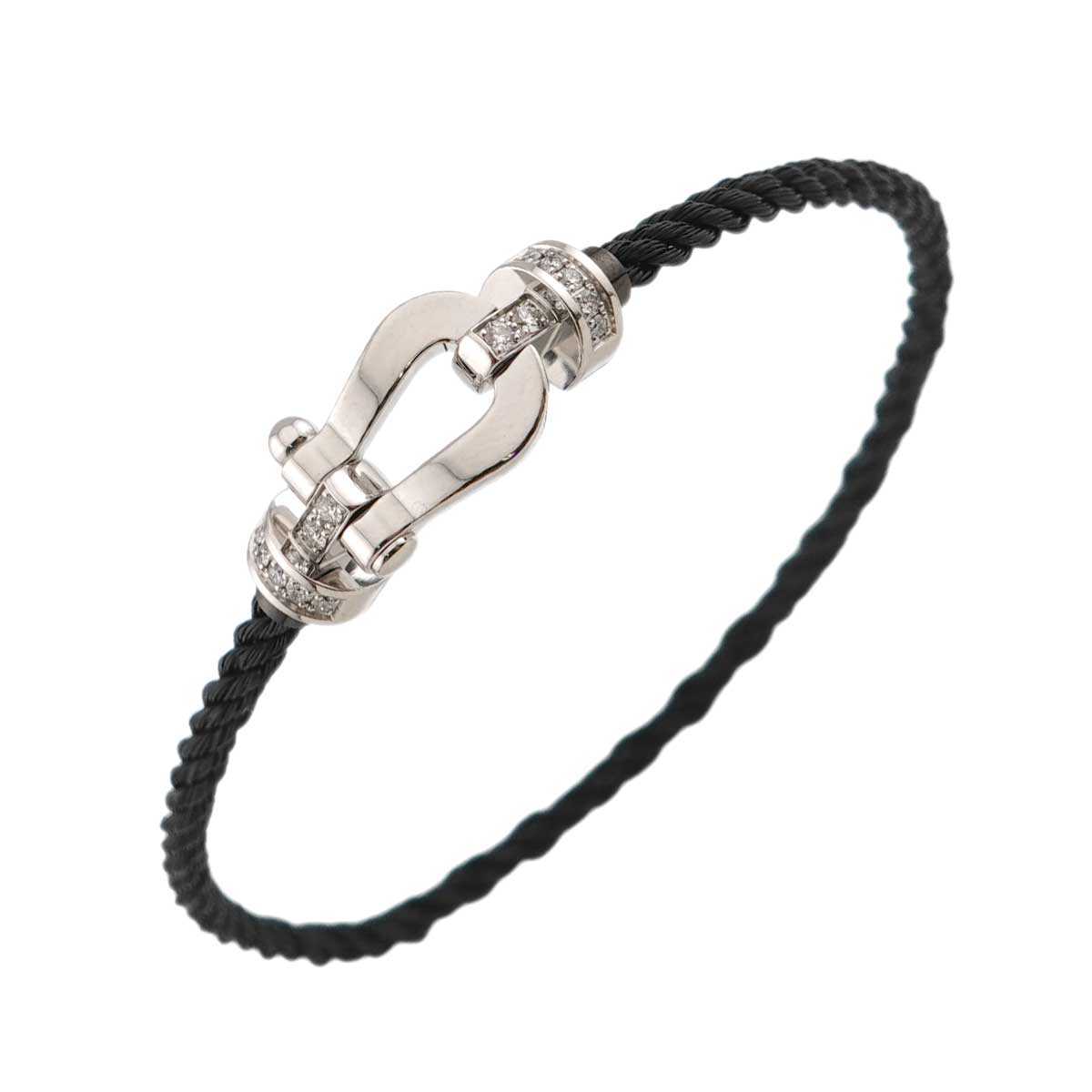 Force 10 MM Half Diamond Bracelet 18K WG 750 Steel size17