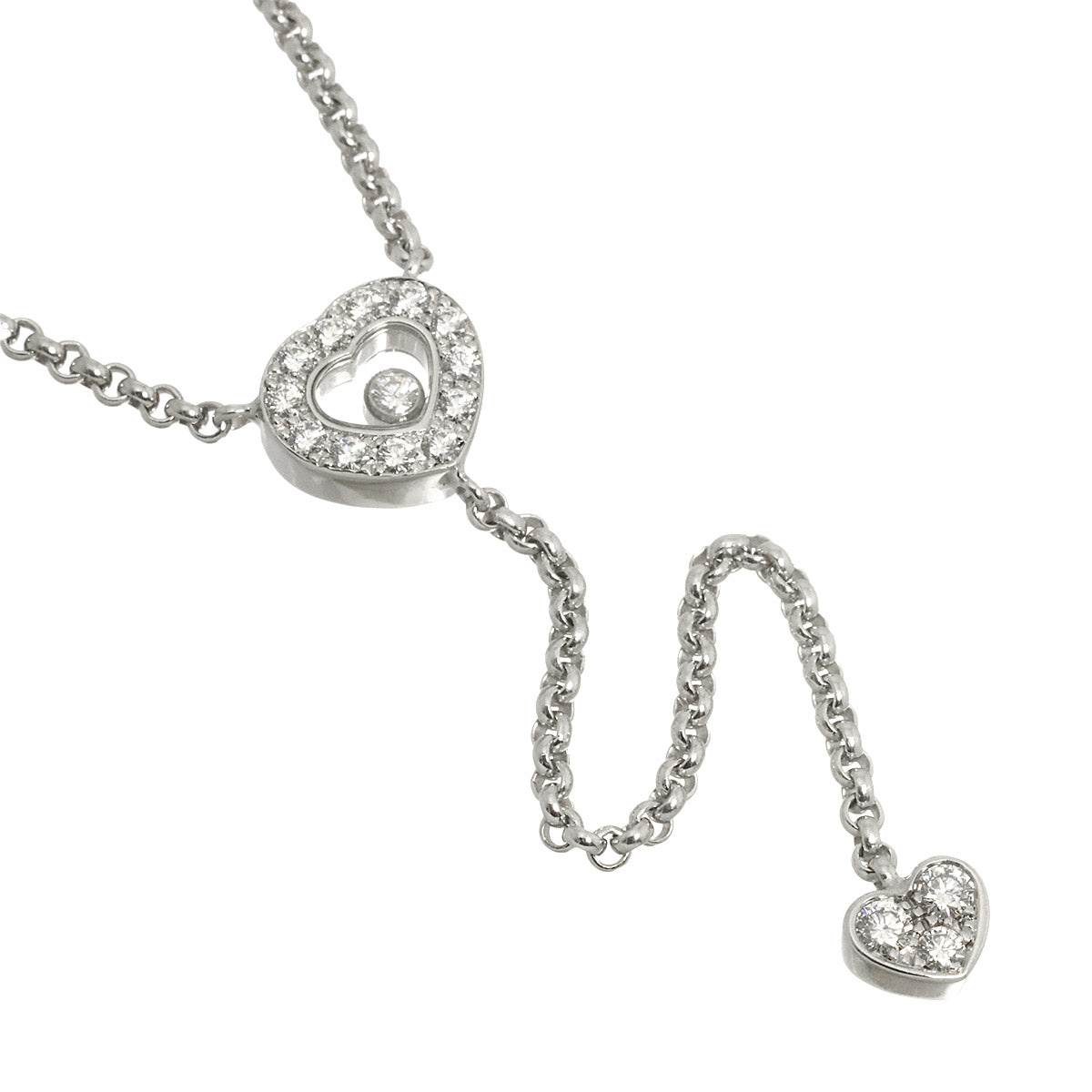 Happy Diamond Heart Necklace 18K WG 750