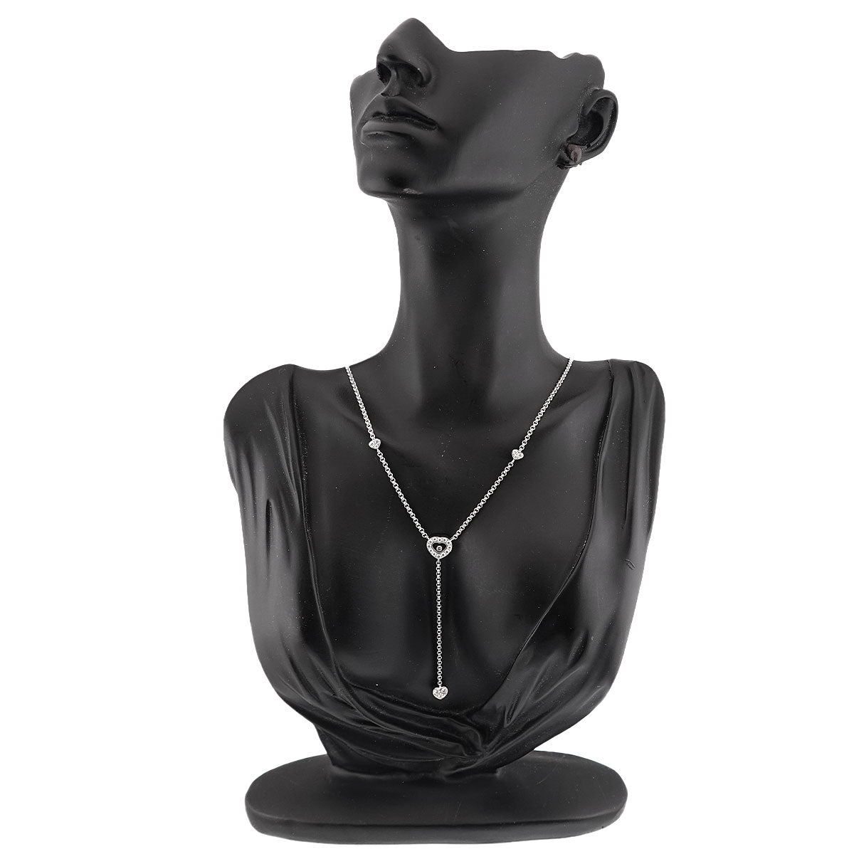 Happy Diamond Heart Necklace 18K WG 750