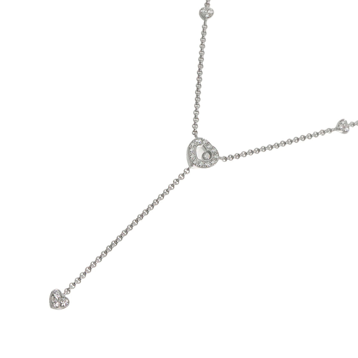 Happy Diamond Heart Necklace 18K WG 750