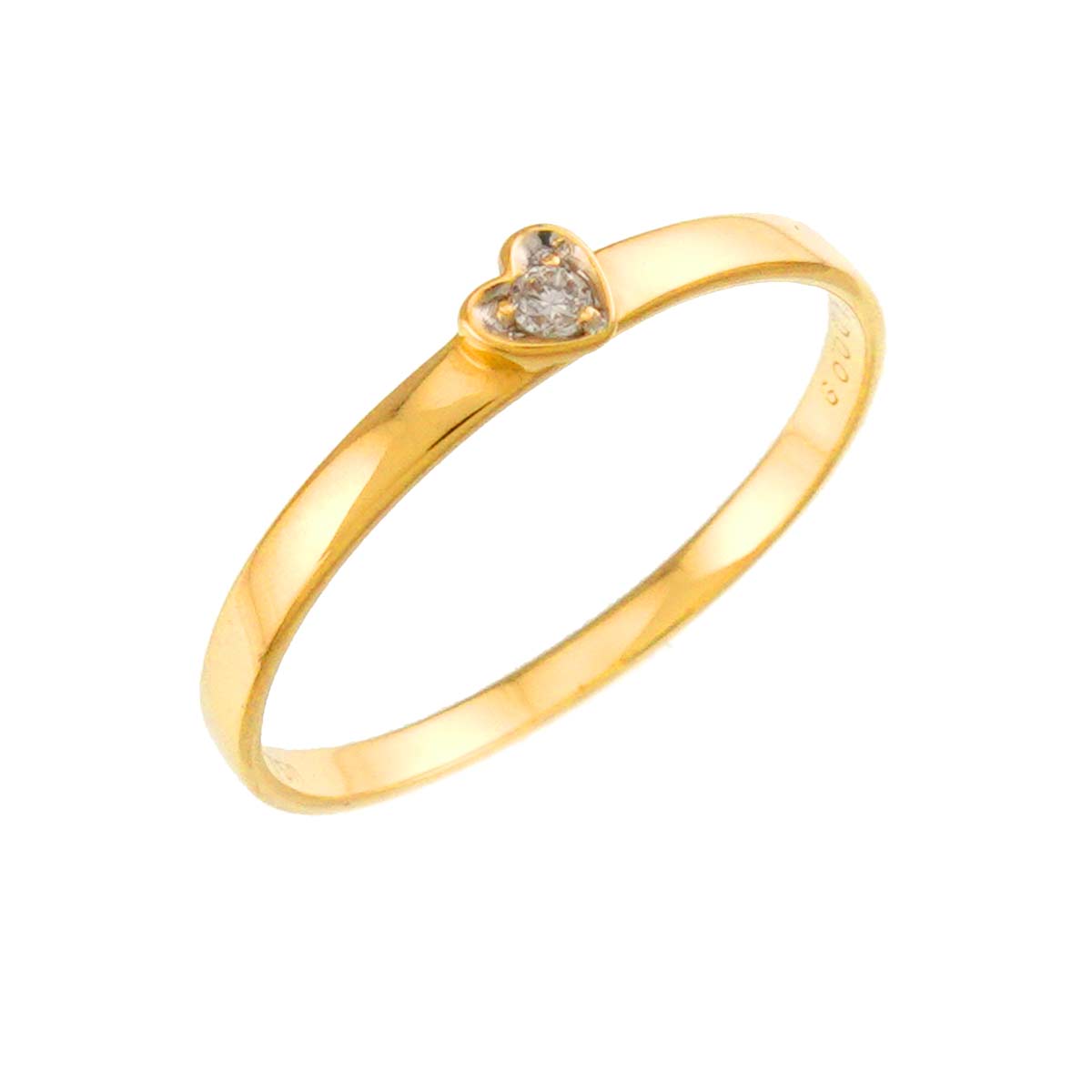 Diamond 0.09ct Heart Ring 18K YG 750 size6-6.25(US)