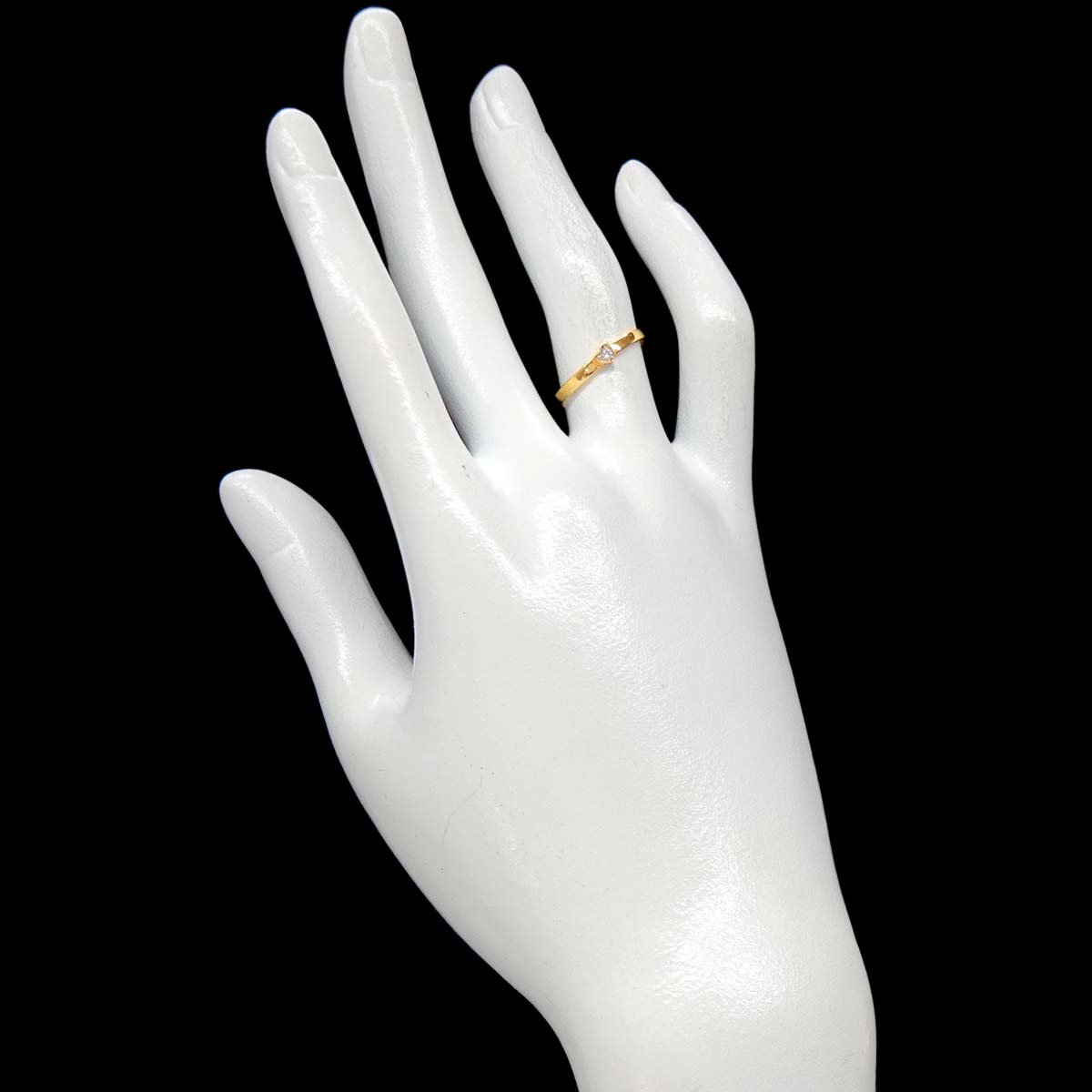 Diamond 0.09ct Heart Ring 18K YG 750 size6-6.25(US)