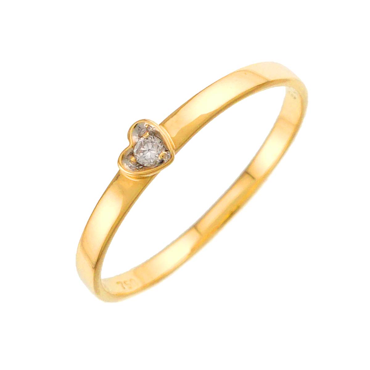 Diamond 0.09ct Heart Ring 18K YG 750 size6-6.25(US)