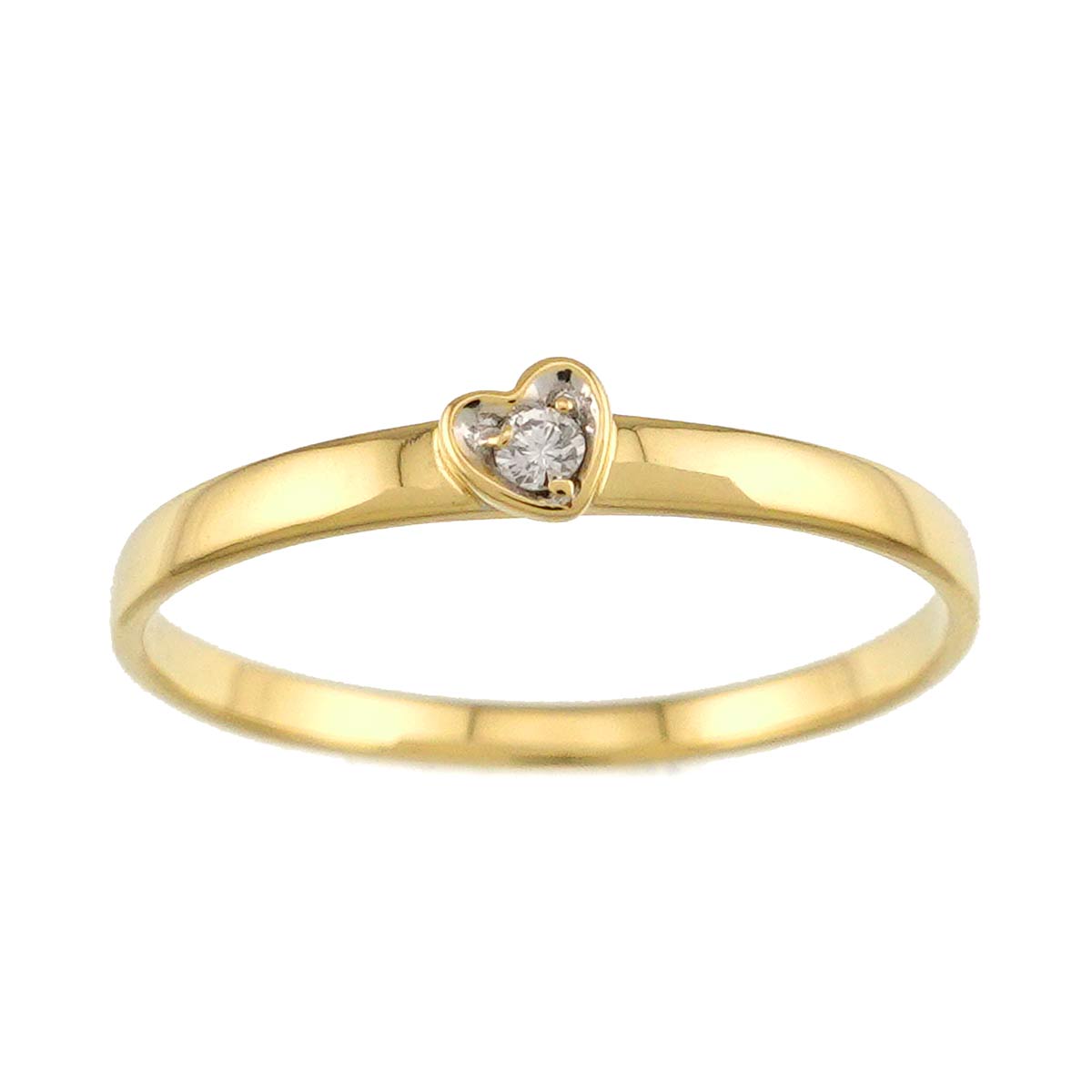 Diamond Heart Ring 18K YG 750 size6-6.25(US)