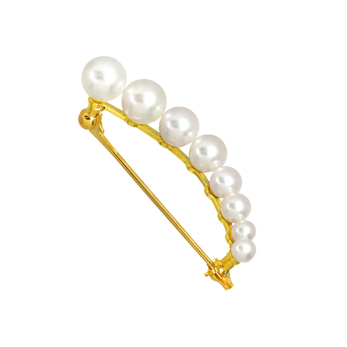 Akoya Pearl 6.0-3.3mm Brooch 18K YG 750