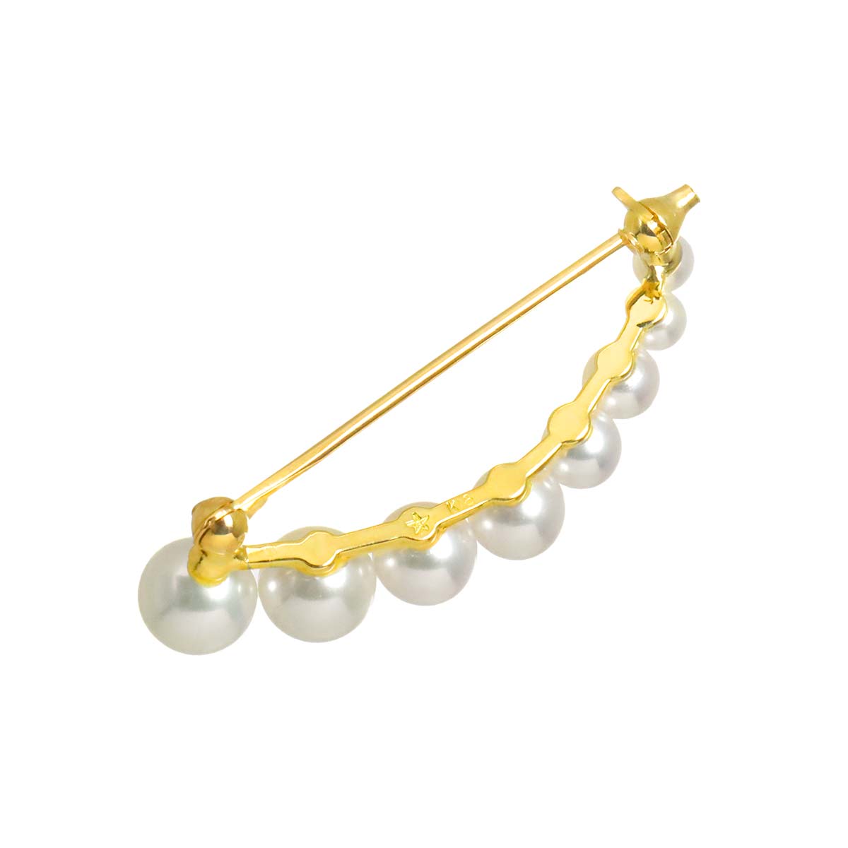 Akoya Pearl 6.0-3.3mm Brooch 18K YG 750