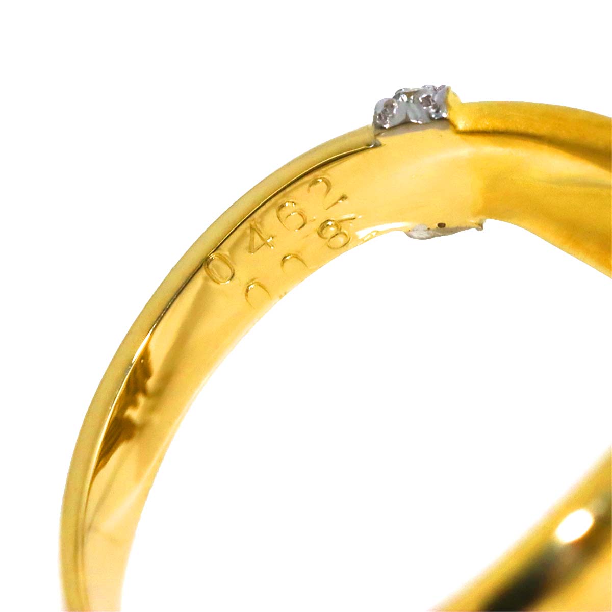 Diamond Ring 18K YG 750 Size5.5-5.75(US)