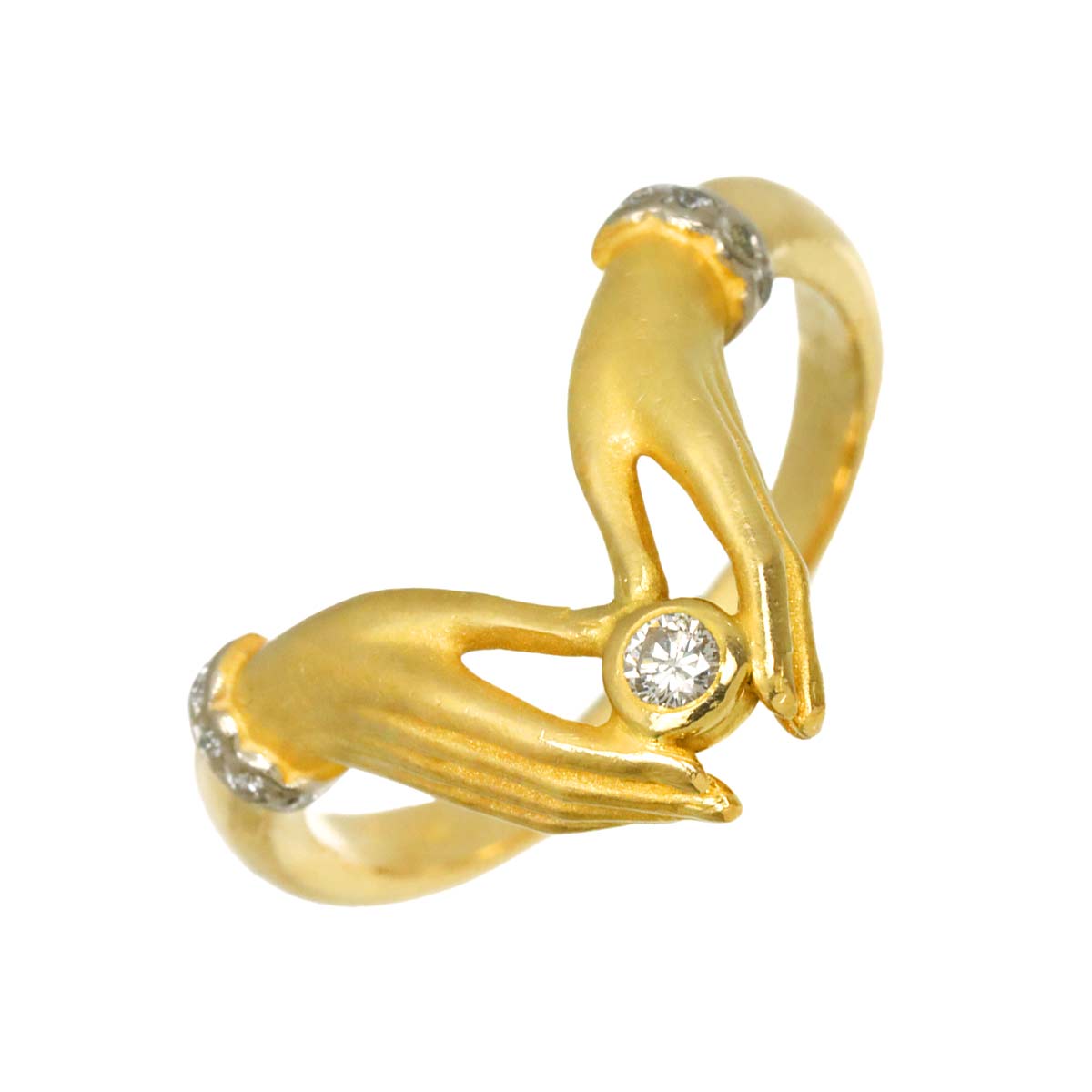 Diamond Ring 18K YG 750 Size6(US)